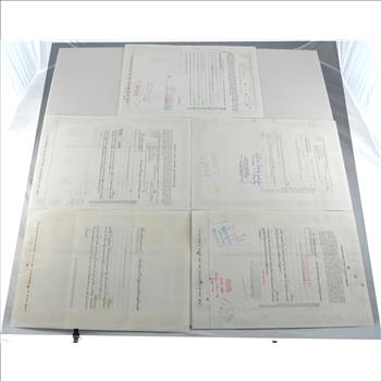 Lot of 5 Different Vintage Stock Certificates - Very Cool Art - Financial History