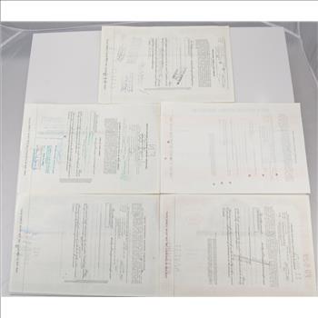 Lot of 5 Different Vintage Stock Certificates - Very Cool Art - Financial History