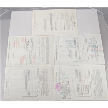 Lot of 5 Different Vintage Stock Certificates - Very Cool Art - Financial History