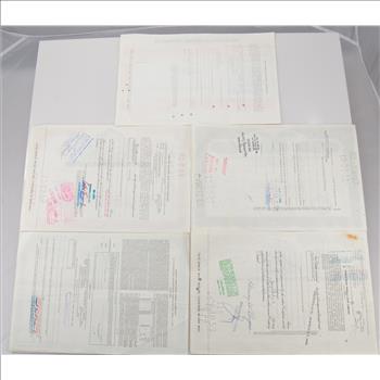Lot of 5 Different Vintage Stock Certificates - Very Cool Art - Financial History