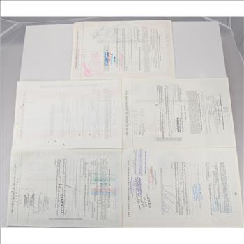 Lot of 5 Different Vintage Stock Certificates - Very Cool Art - Financial History