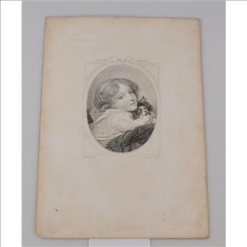 Printed Portrait Etching - Great Art - 1800's/1900's