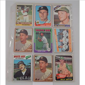 Sheet of Vintage Sports Cards - Cards on BOTH Sides! - Great Collection