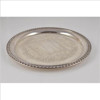 Silver Plated Scroll Detailed Plate