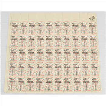 Unused Sheet of United States Postage Stamps - Entire Sheet - Great Artwork