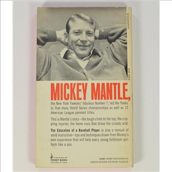 Vintage Baseball Book The Education Of A Baseball Player by Mickey Mantle