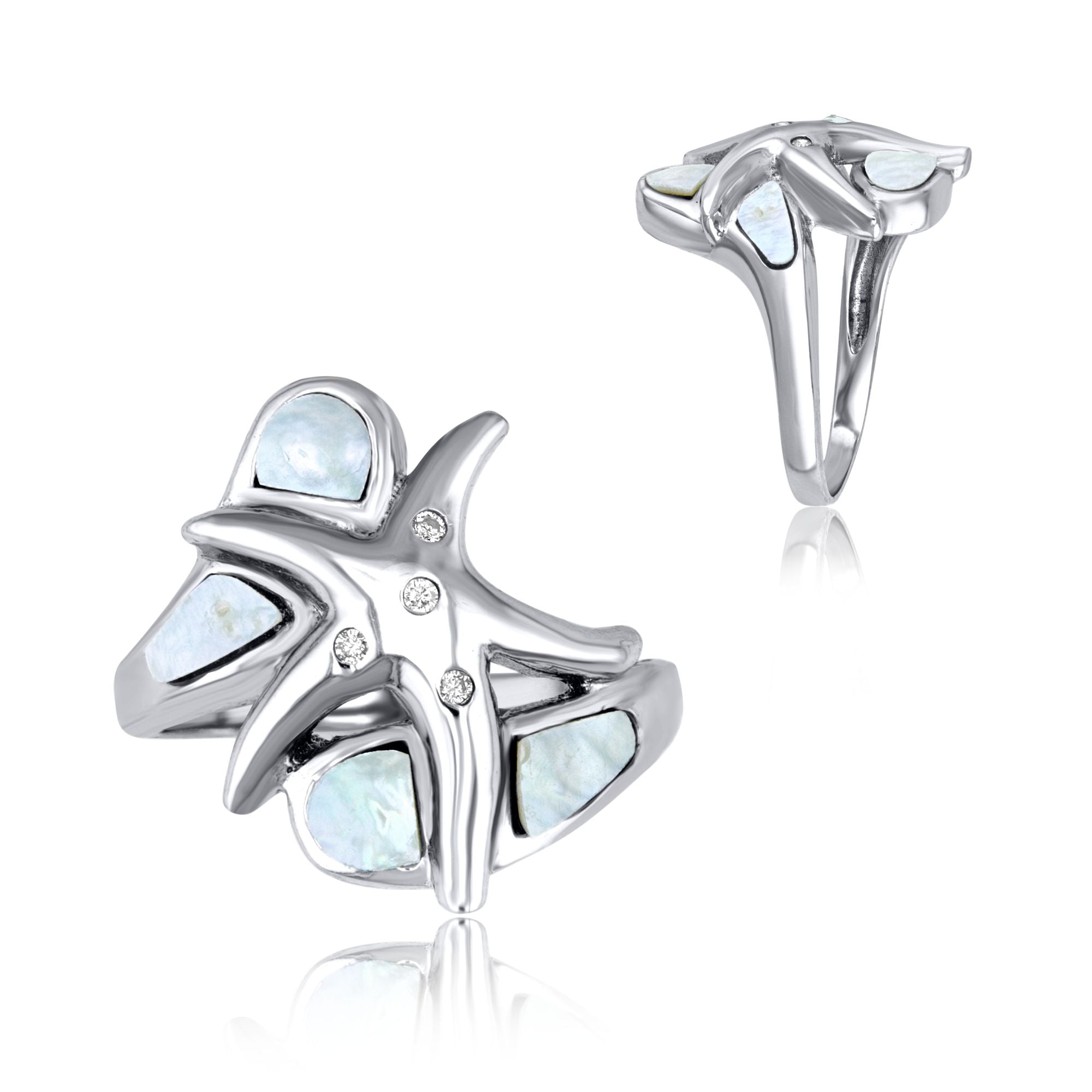 Sterling Silver Fresh Water Pearl Diamond Accented Ring 653715:123:P main image 1