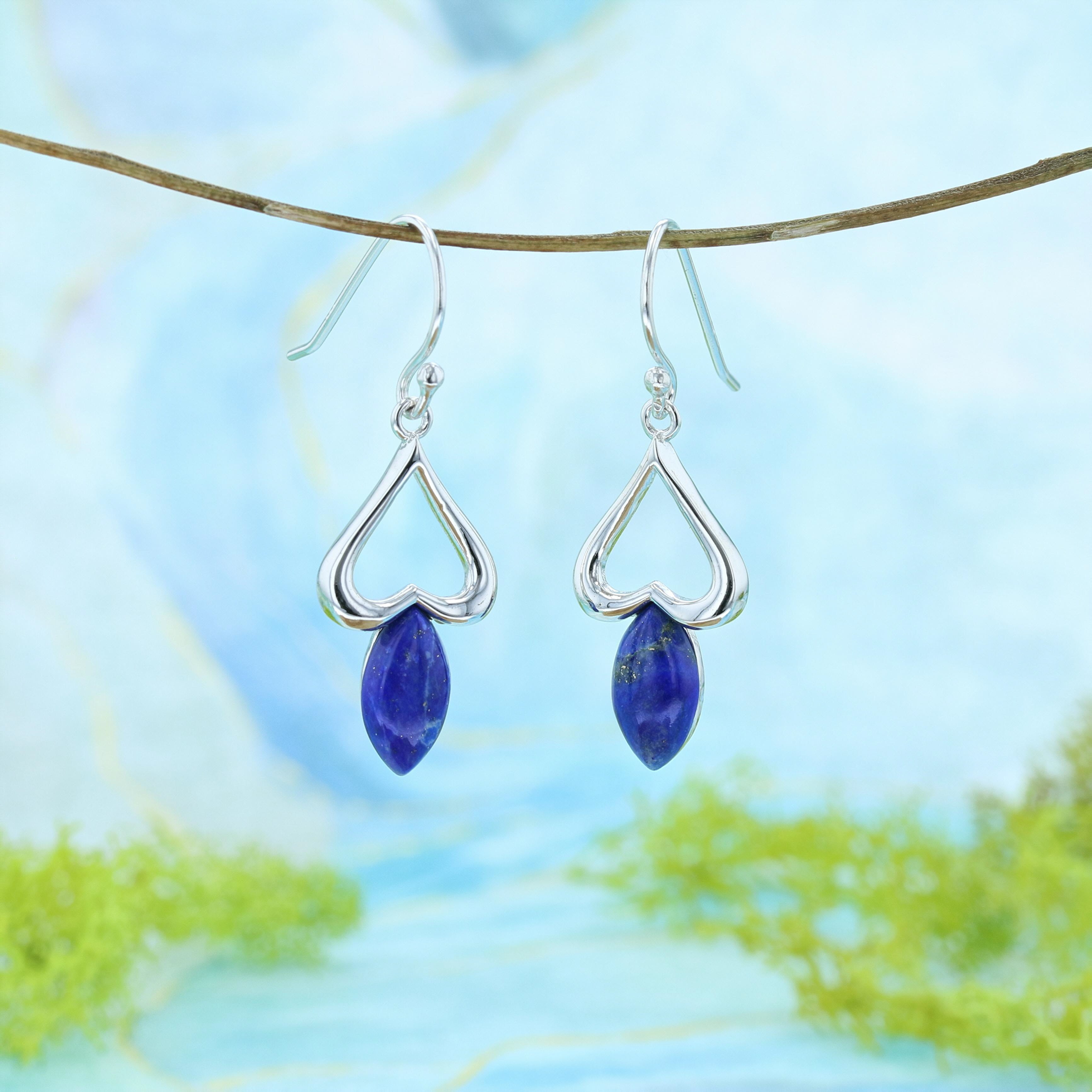 WithLoveSilver Orecchini Pendenti In Argento 925 A Doppio Cerchio Marquise - Piccoli E Leggeri - Confezione Velluto