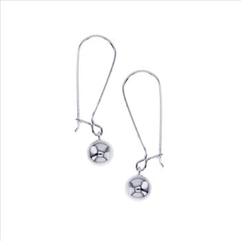 Sterling Silver 8MM Ball Earring On A Hook Wire.