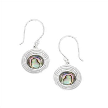 Sterling Silver Abalone Oval Shape Earring