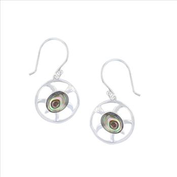 Sterling Silver Abalone Turtle Earring