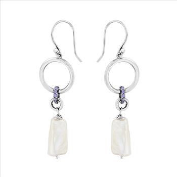 Sterling Silver & Freshwater Pearl Seashell Charm - Dangle Bead For Bracelets & Necklaces