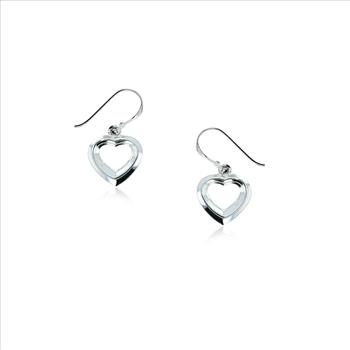 Sterling Silver Heart Earring On Wire