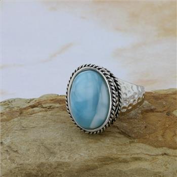 Sterling Silver Larimar Ring