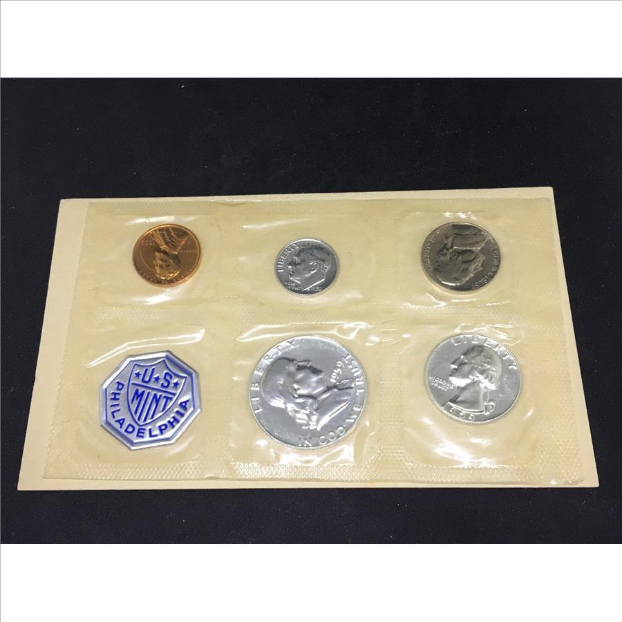1959 US Proof Set - 5 Coins Penny Nickel Dime Quarter Half Dollar ...