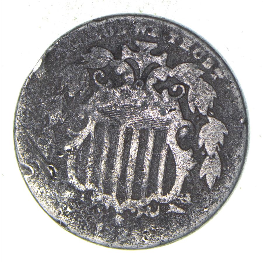 First Nickel Design 1860's-80's Era - US Shield Nickel US Type Coin ...
