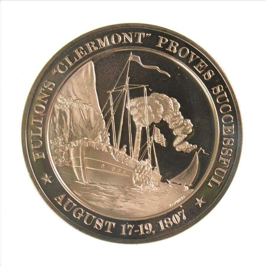 HUGE Bronze Medal Depicting Fulton's Clermont Proves Successful