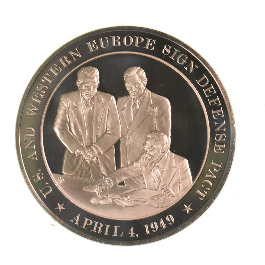 HUGE Bronze Medal Depicting U.S. And Western Europe Sign Defense Pact ...