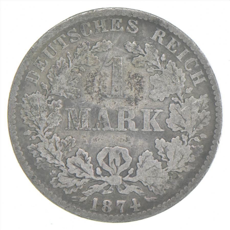 SILVER - Roughly the Size of a Quarter - 1874 Germany 1 Mark - World ...