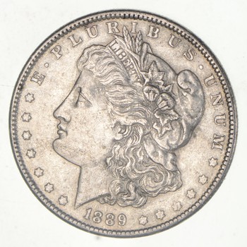 1889 Morgan Silver Dollar AU Slider