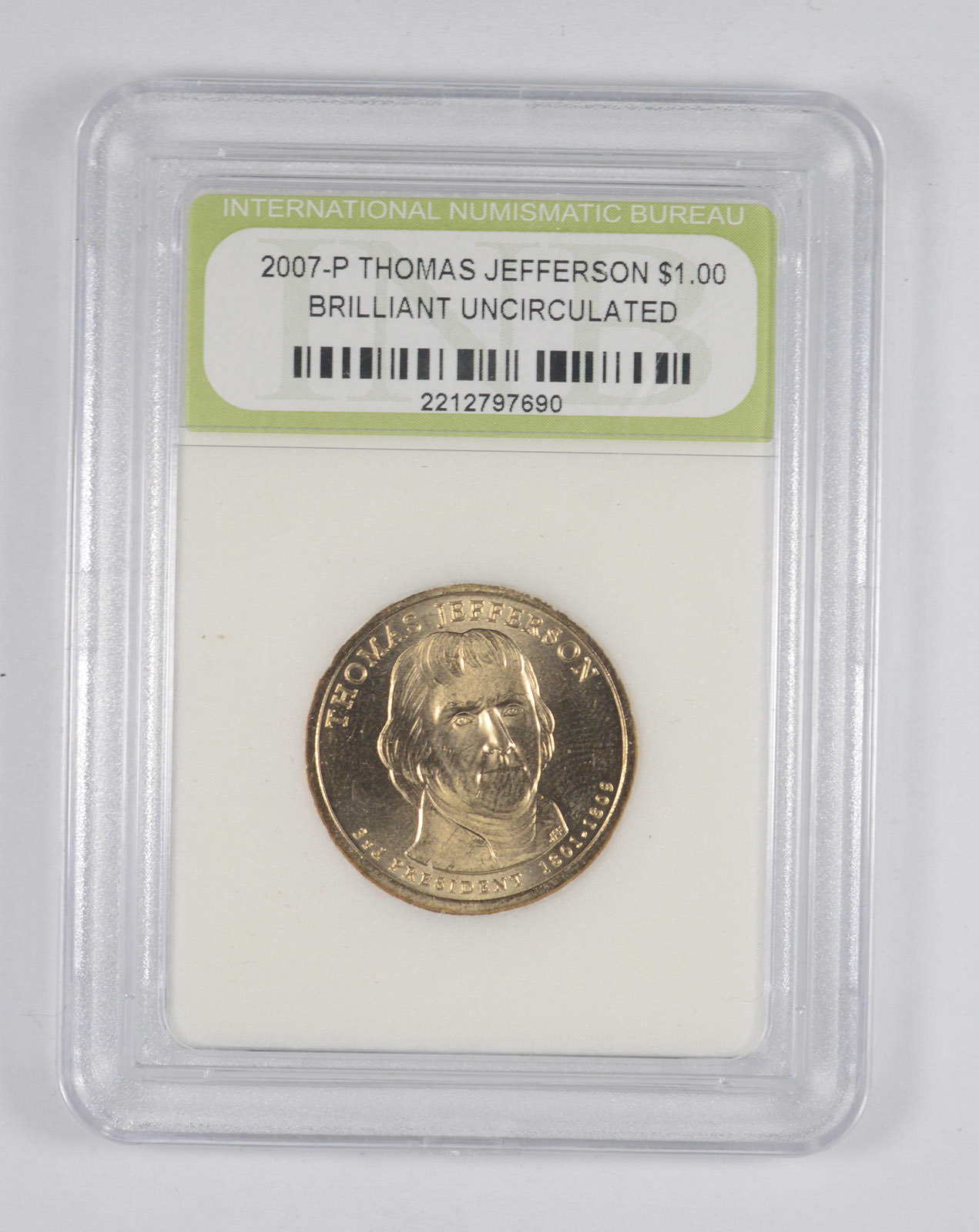 2007 THOMAS JEFFERSON PRESIDENT DOLLAR P or D MINT 1-COIN BRILLIANT UNCIRCULATED