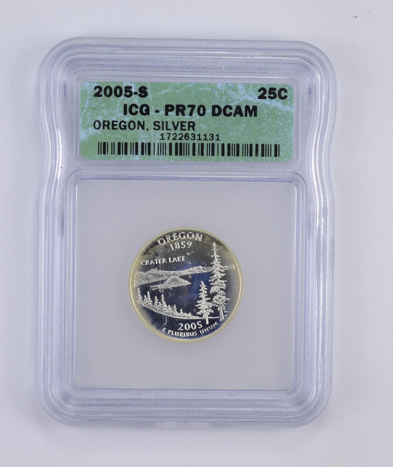 PR70 DCAM 2005S Oregon Silver State Quarter Graded ICG Property Room