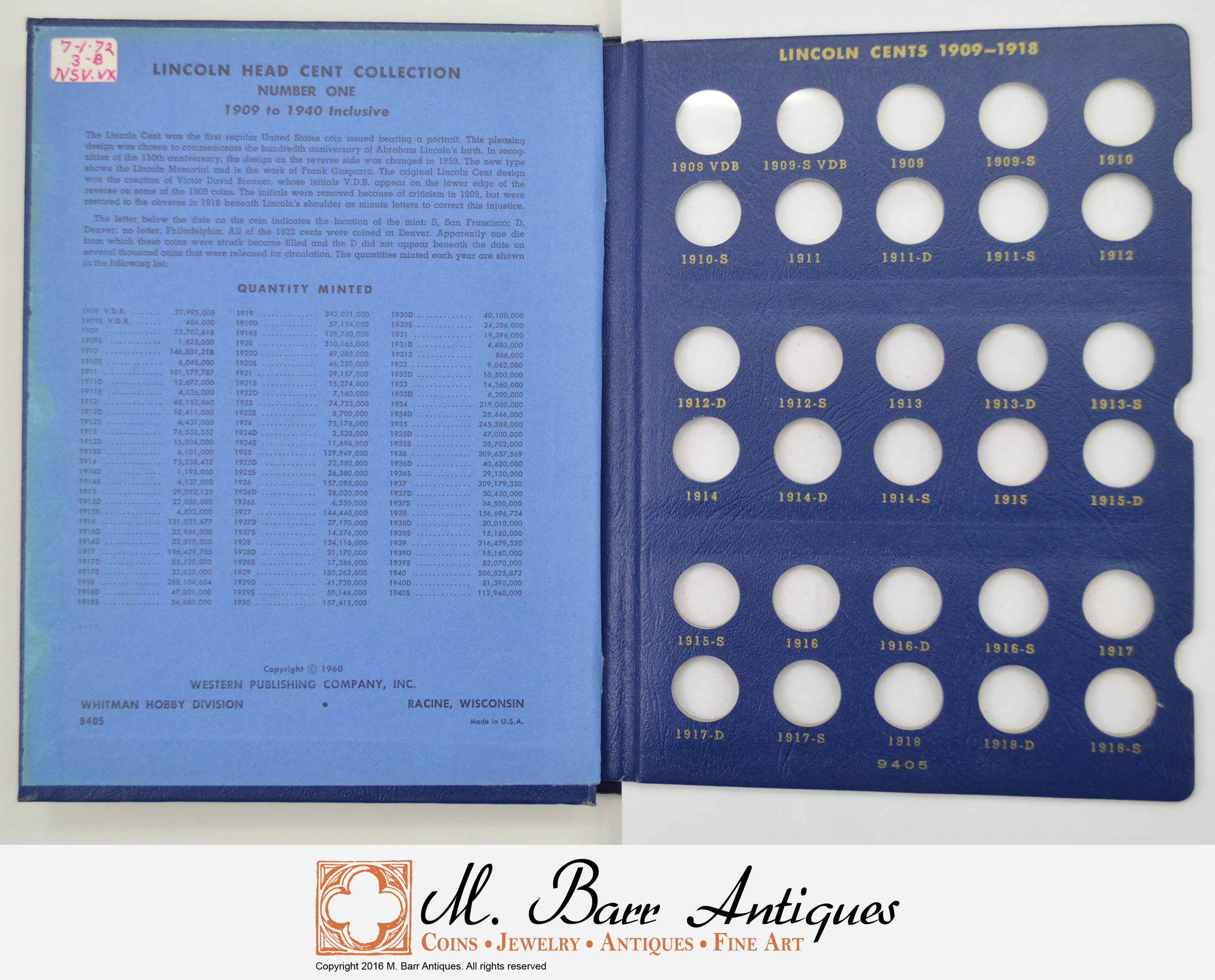 11 Total Coins Lincoln Cents 19091940 Partial Set of Coins