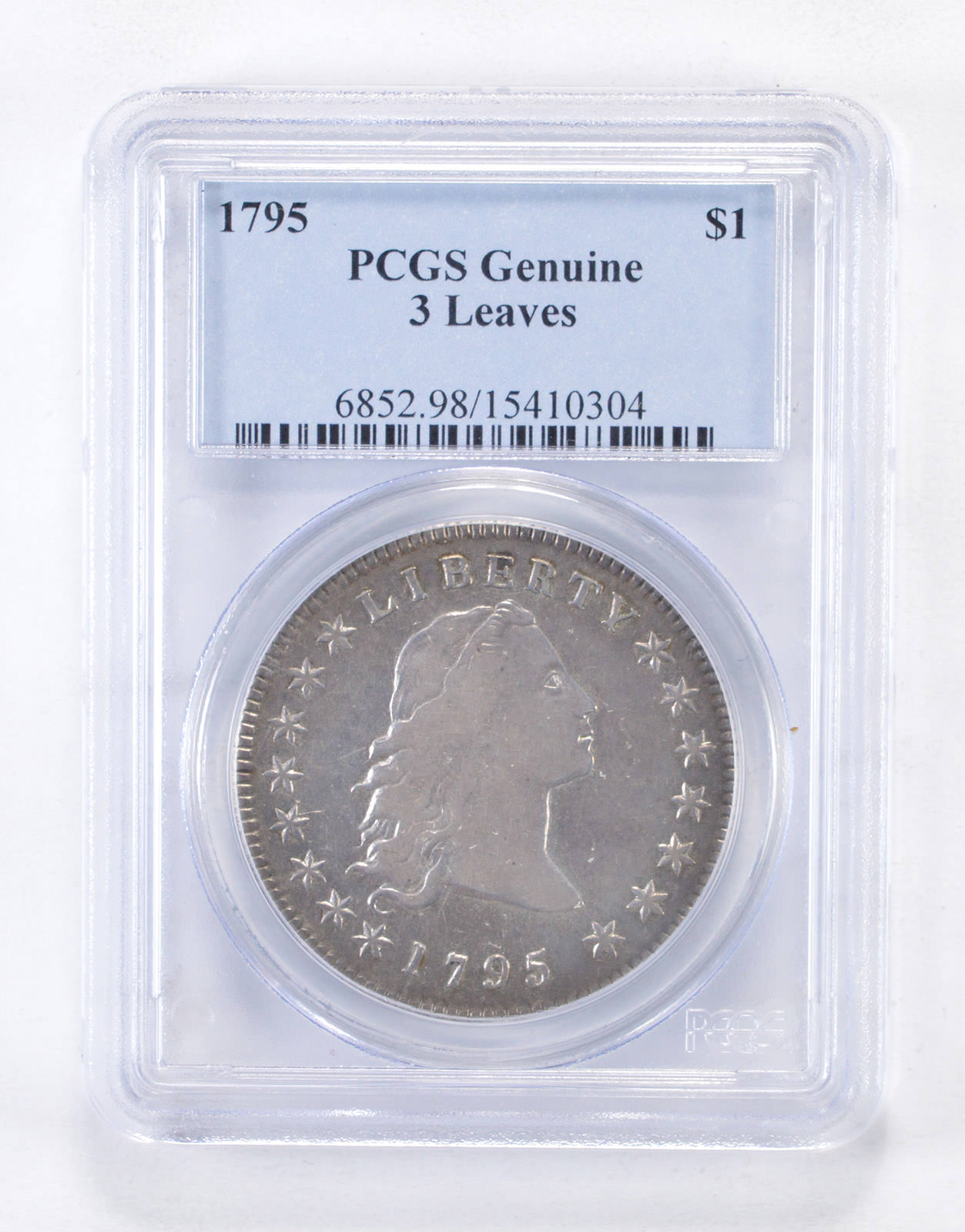 1795 Flowing Hair Silver Dollar 3 Leaves Graded Pcgs