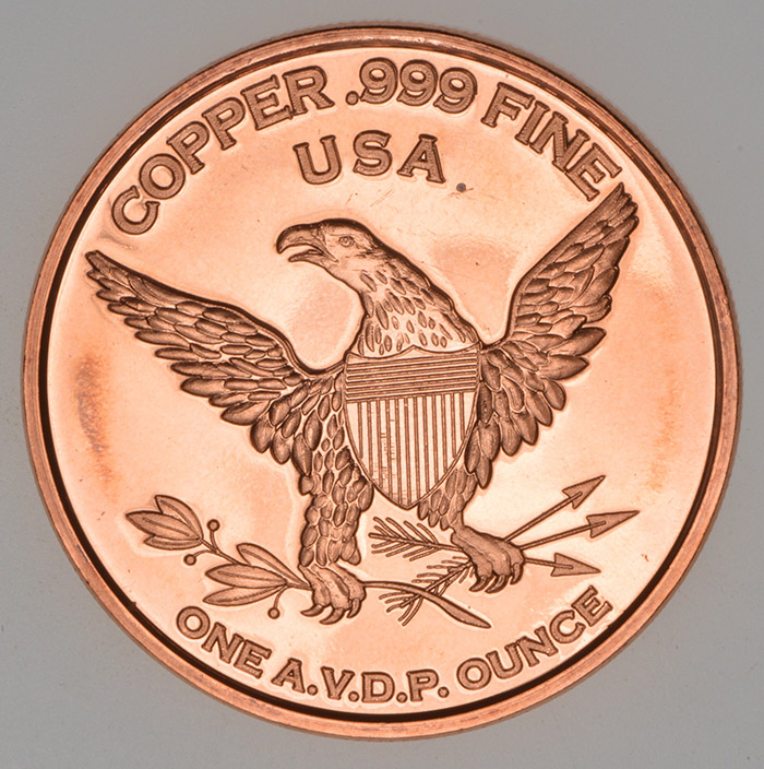 1836 Seated Liberty Dollar Tribute Series 1 Oz 999 Fine Copper Round Property Room