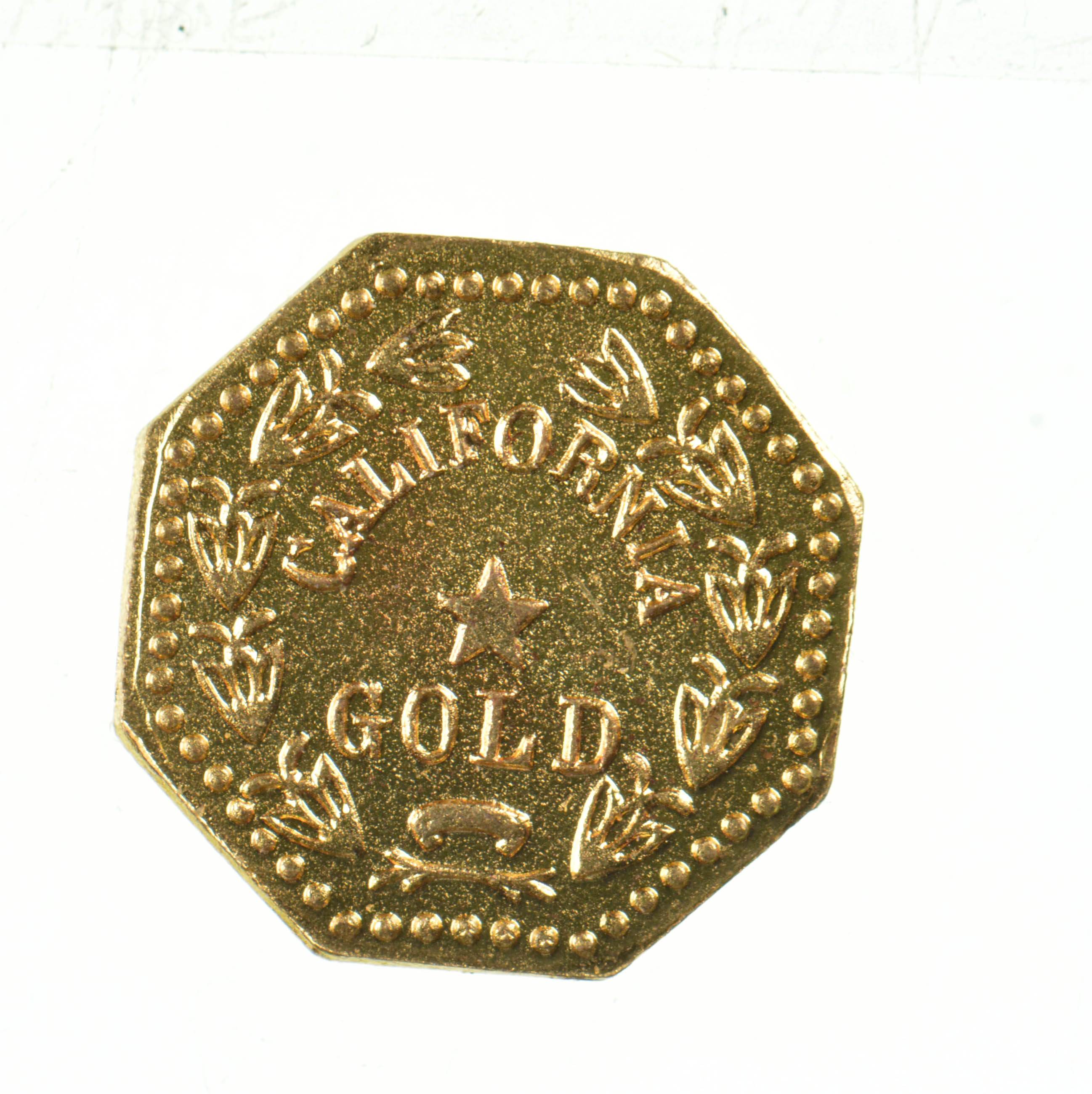 1852 Indian Head Octagonal California Gold Rush Souvenir Token ...