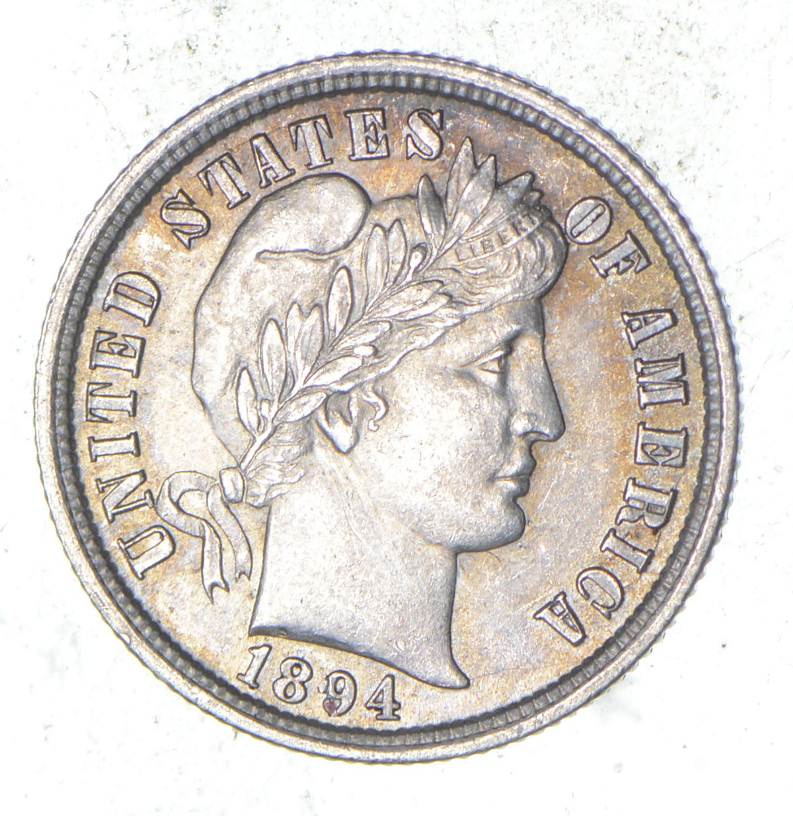 1894 Barber Head Silver Dime - Love Token - Uncirculated | Property Room