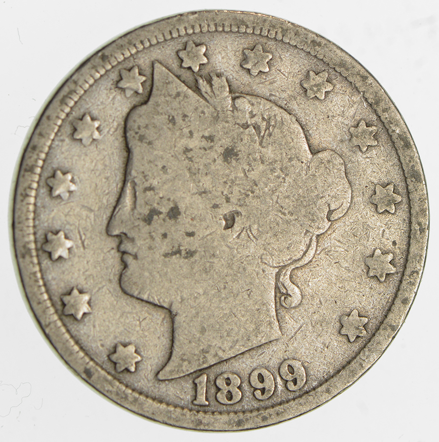 1899 Liberty Head V Nickel - Circulated Condition - Over 110 Years Old ...