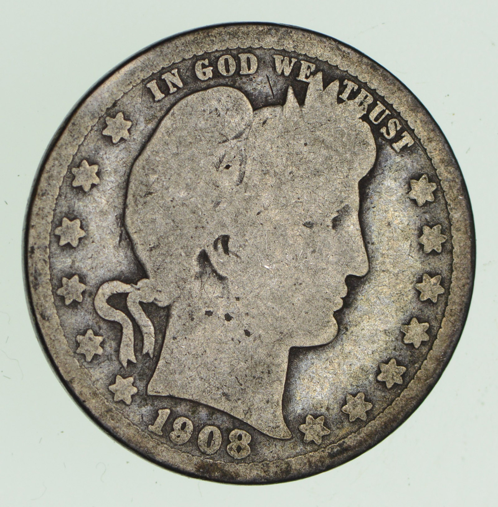 1908 Liberty Barber 90% Silver US Quarter | Property Room
