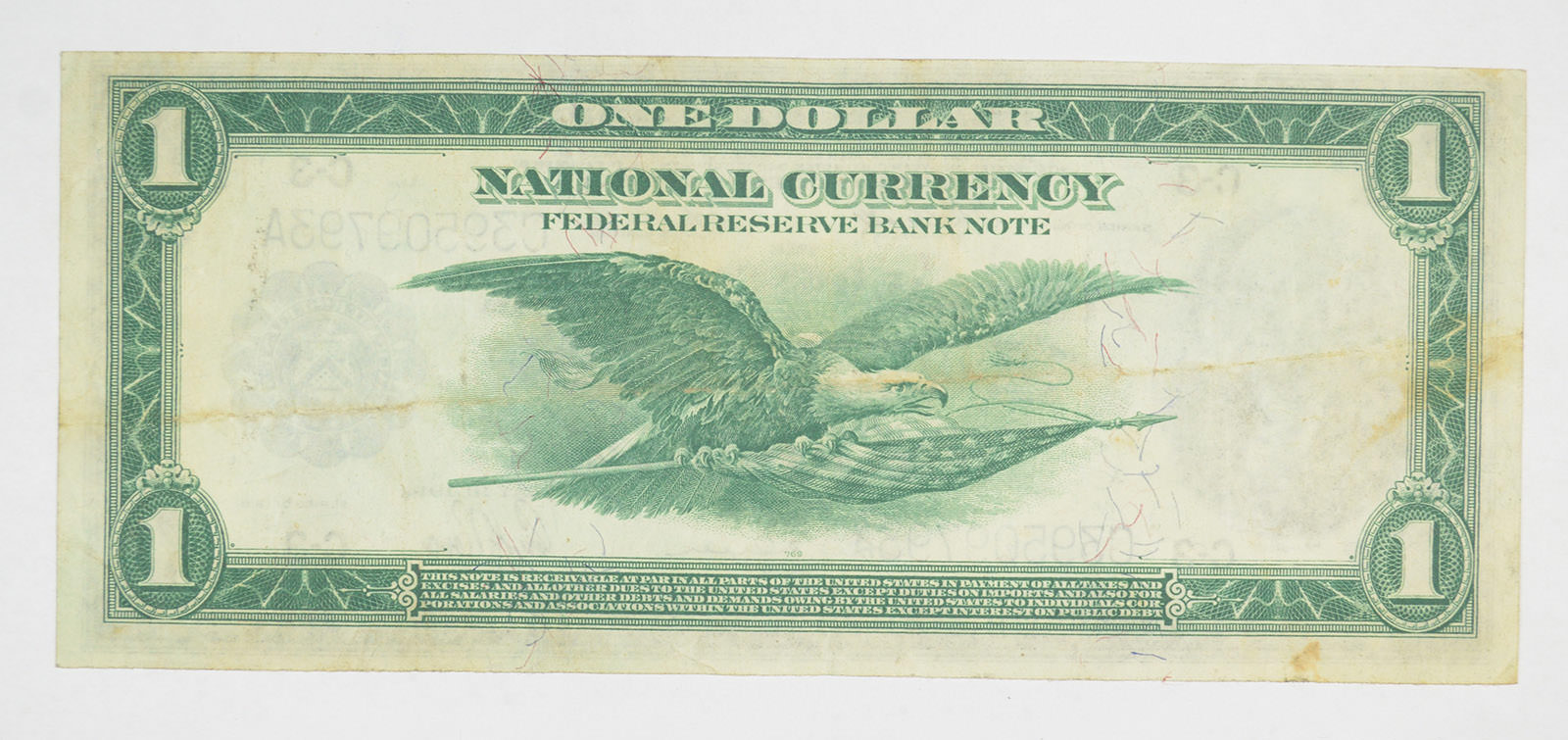 1918 1 National Currency Note Philadelphia, PA Horse Blanket Property Room