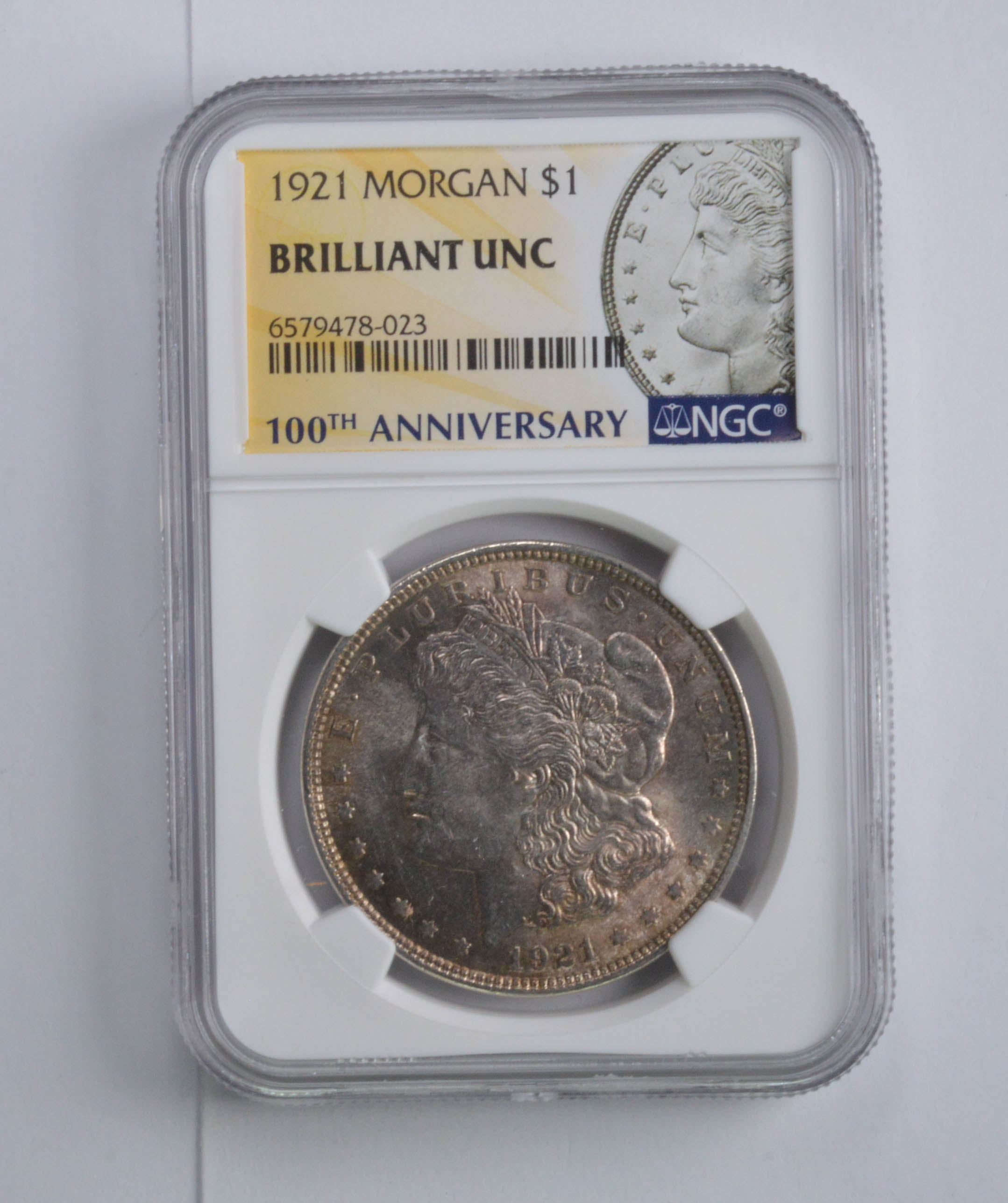 1921 MS61 100th Anniv 2021 Special Label Morgan Silver Dollar NGC - Foto 3