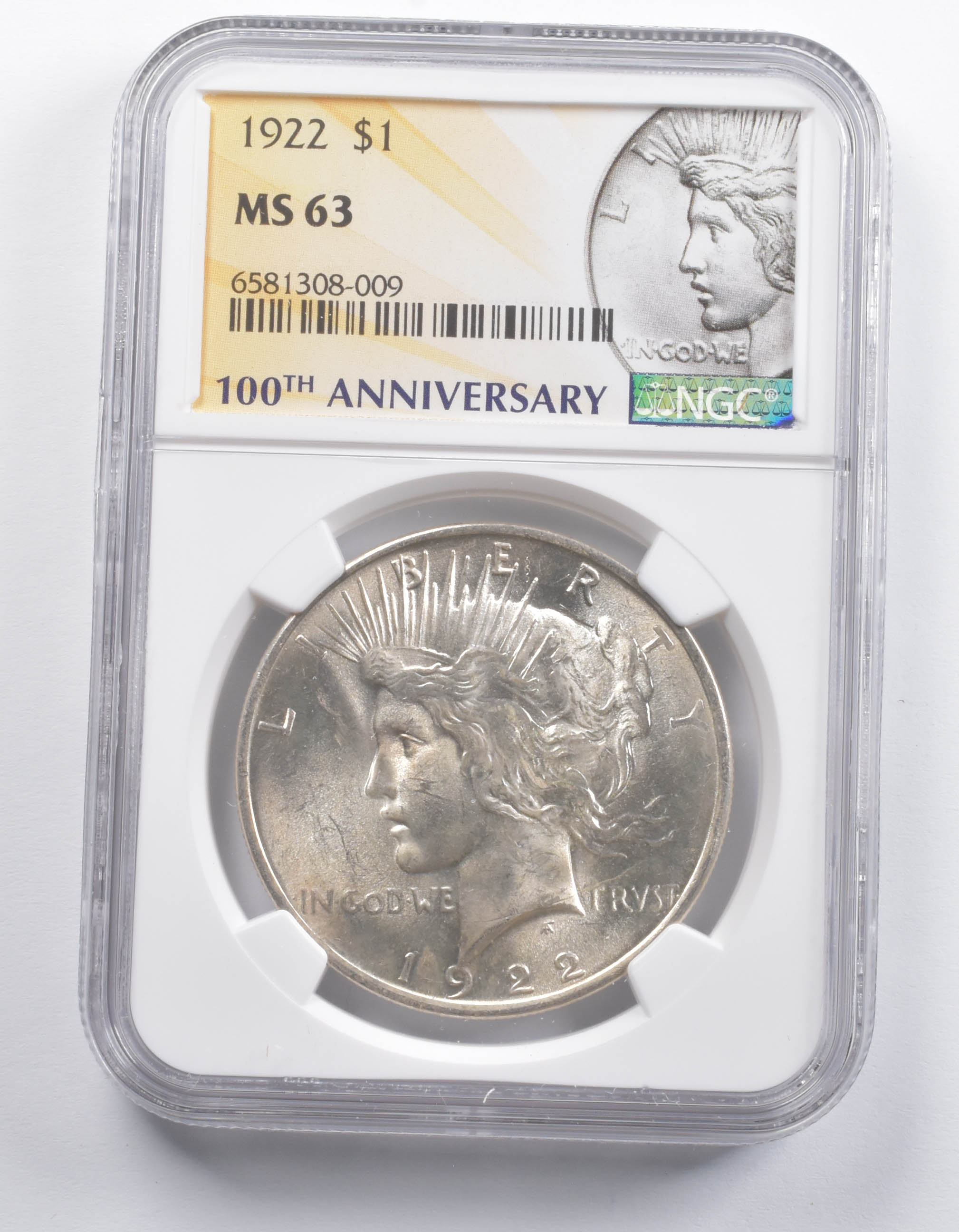 1922 MS63 Peace Silver Dollar Special 1921/2021 100th Label NGC ...