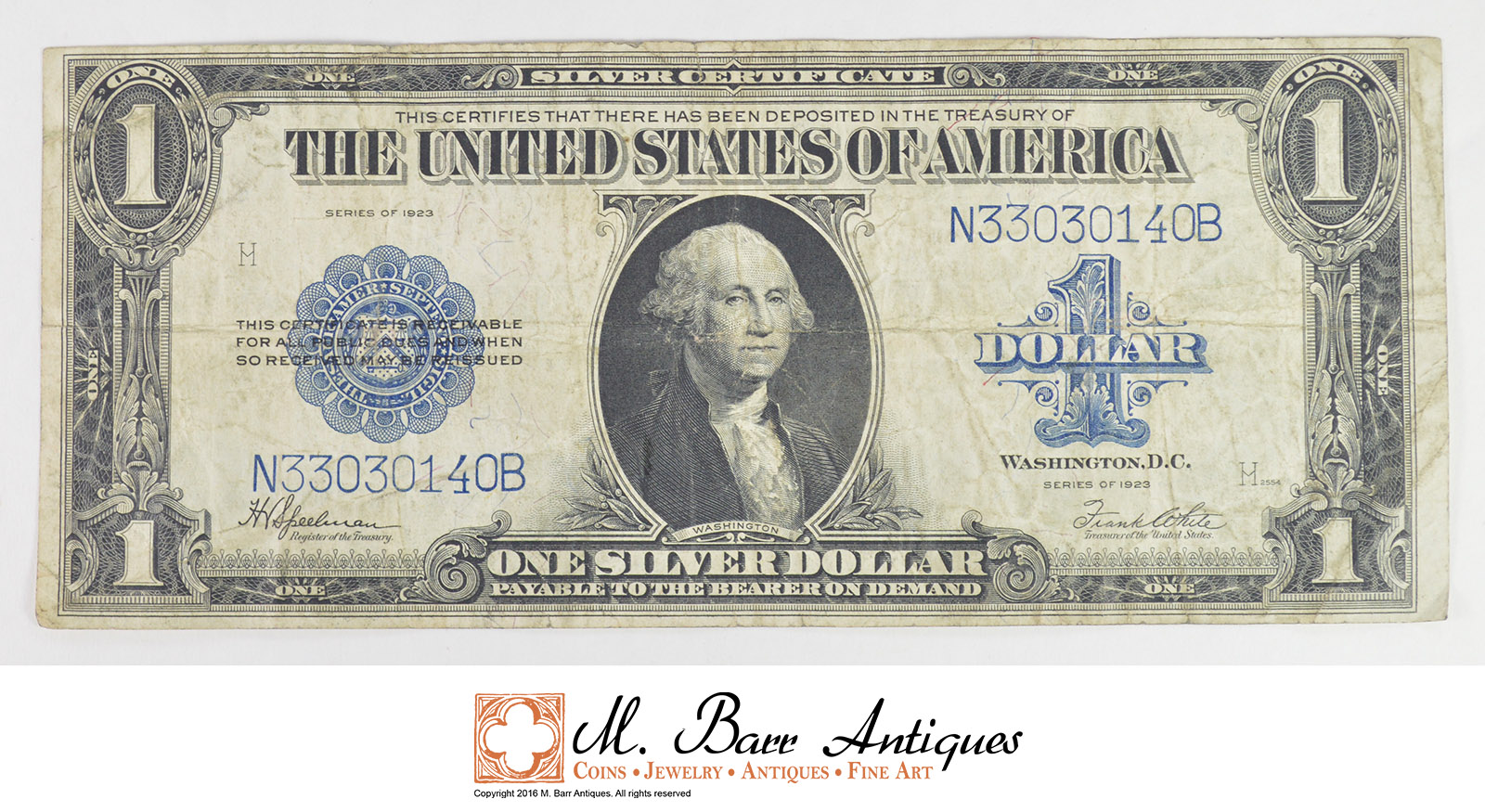 1923 $1 Silver Certificate US Currency Note | Property Room