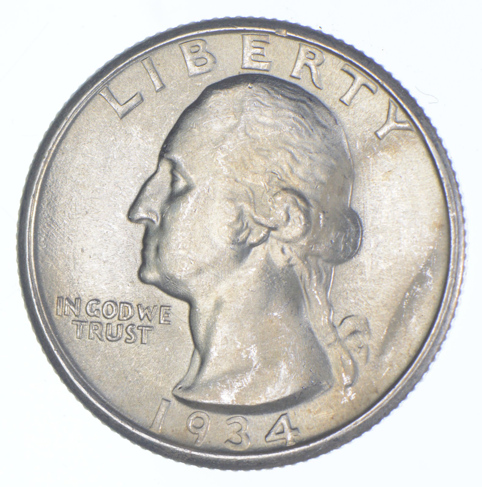 1934 Washington Quarter Double Die Obverse Property Room