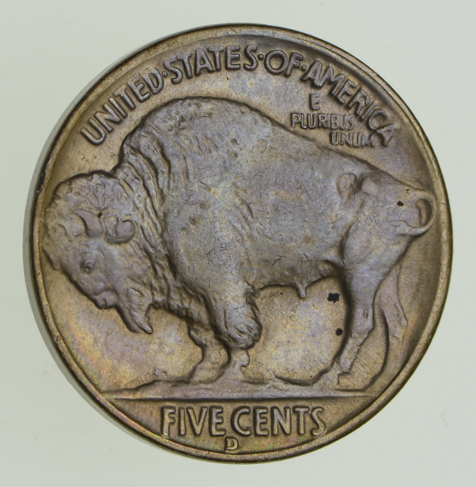 1935D Indian Head Buffalo Nickel Toned Choice Property Room