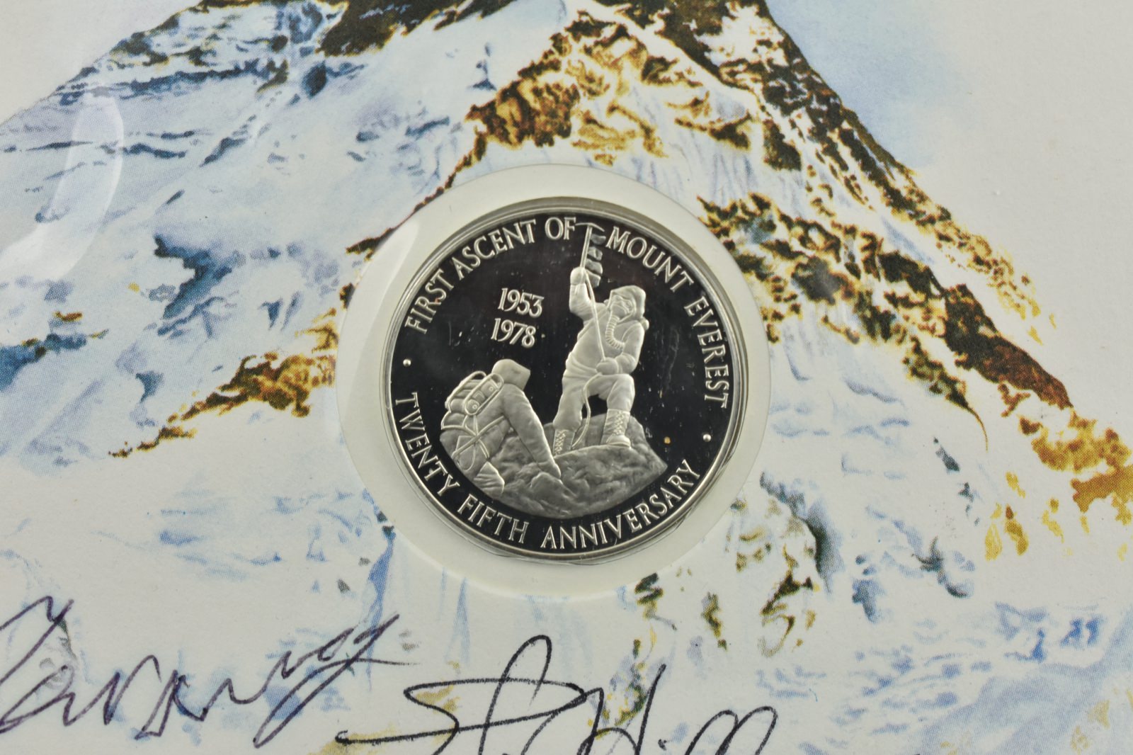 1978 25th Mount Everest Signed by Sir Edmund Hillary Sterling Silver FD