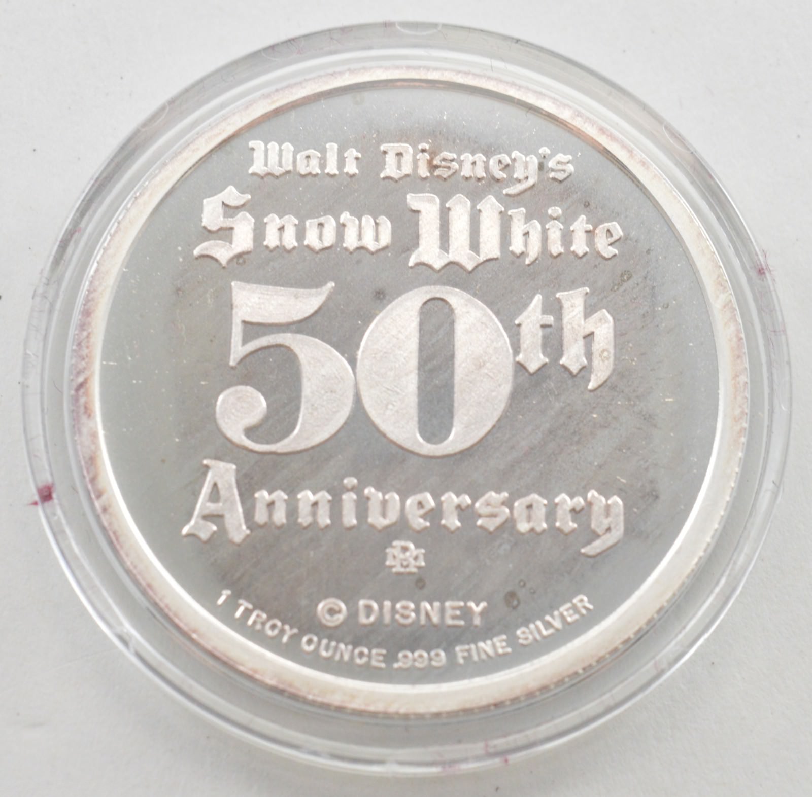 1987 Walt Disney Co. 1 Troy Oz. Silver Round - 7 Dwarves Grumpy ...