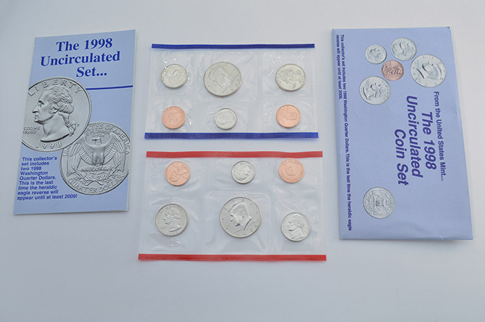1998 Official U.S. Uncirculated Coin Mint Set - 10 Coins P & D ...