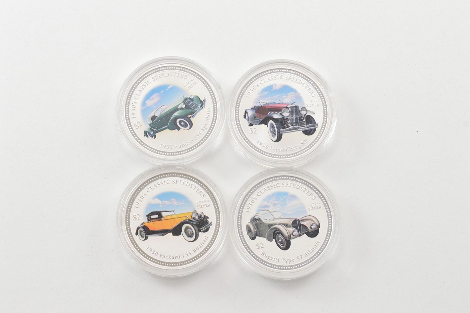 2006 Cook Islands 2 1930's Classic Speedsters 1 Oz Silver Coin 4