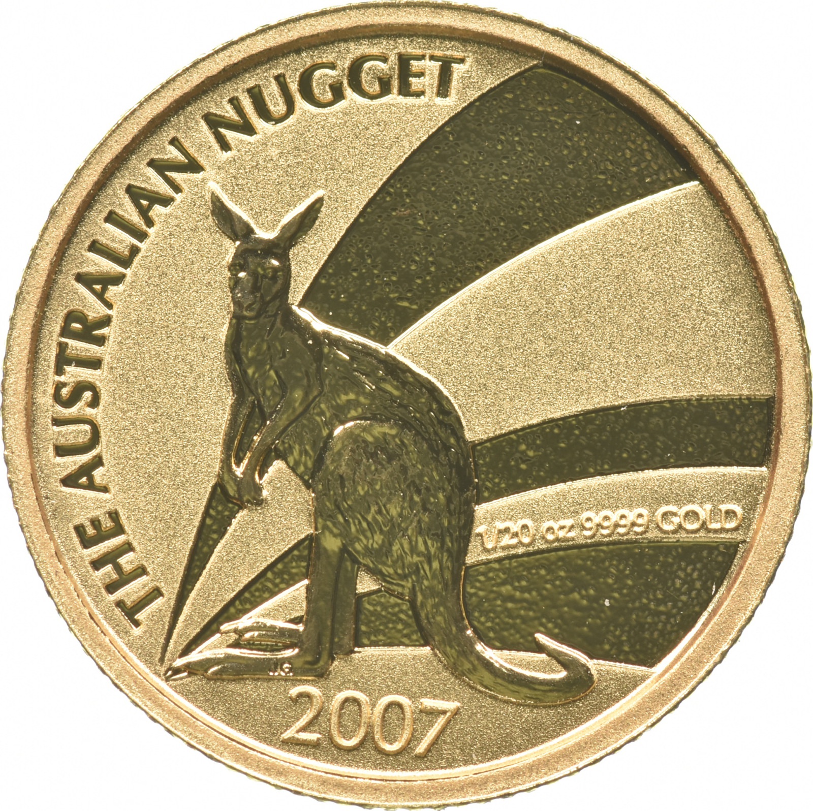 2007 Australia 5 Dollars 1/20 Oz. Gold Australian Kangaroo Property Room