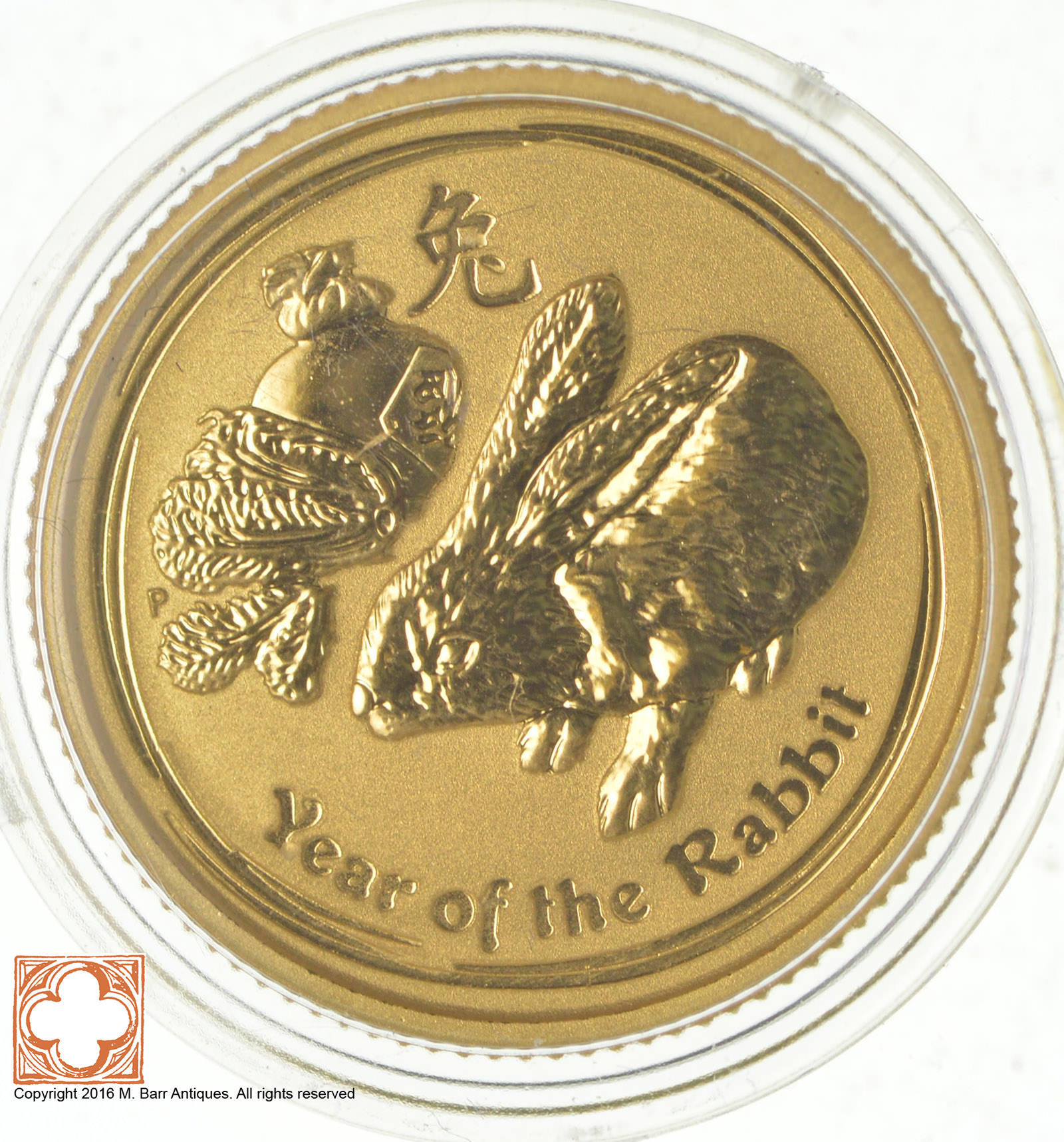 2011 Australia $15.00 1/10 OZ. 9999 Gold Year Of The Rabbit | Property Room