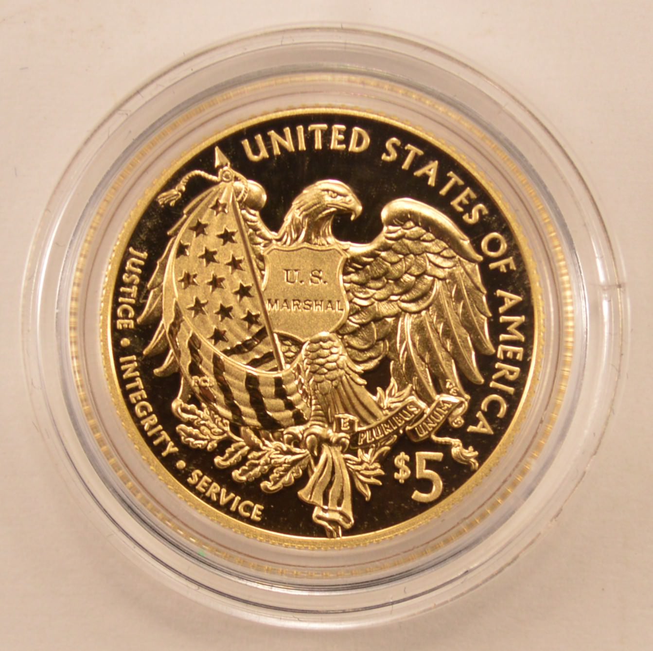 2015 5.00 Gold United States Marshals Service 225th Anniversary