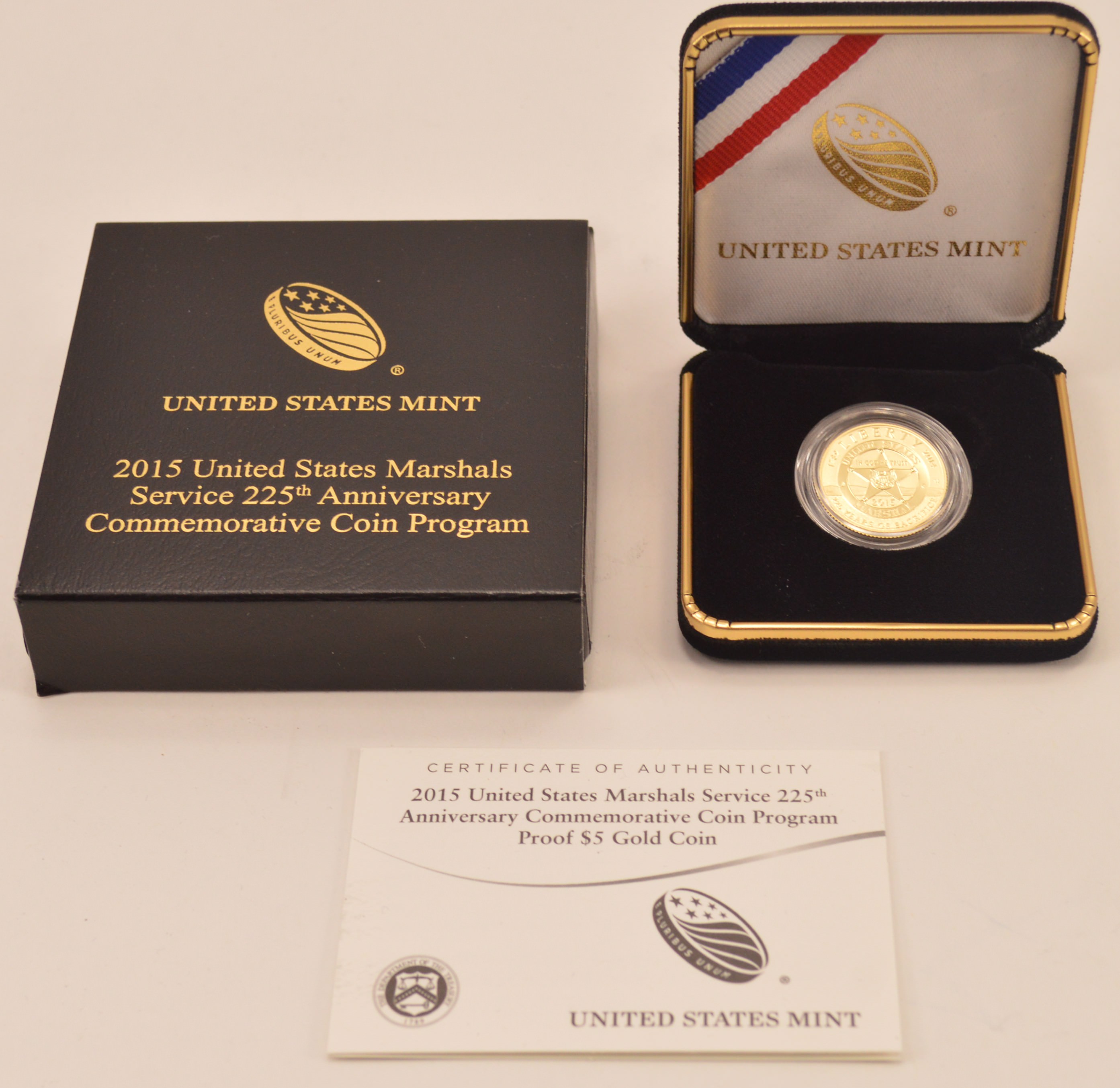2015 5.00 Gold United States Marshals Service 225th Anniversary
