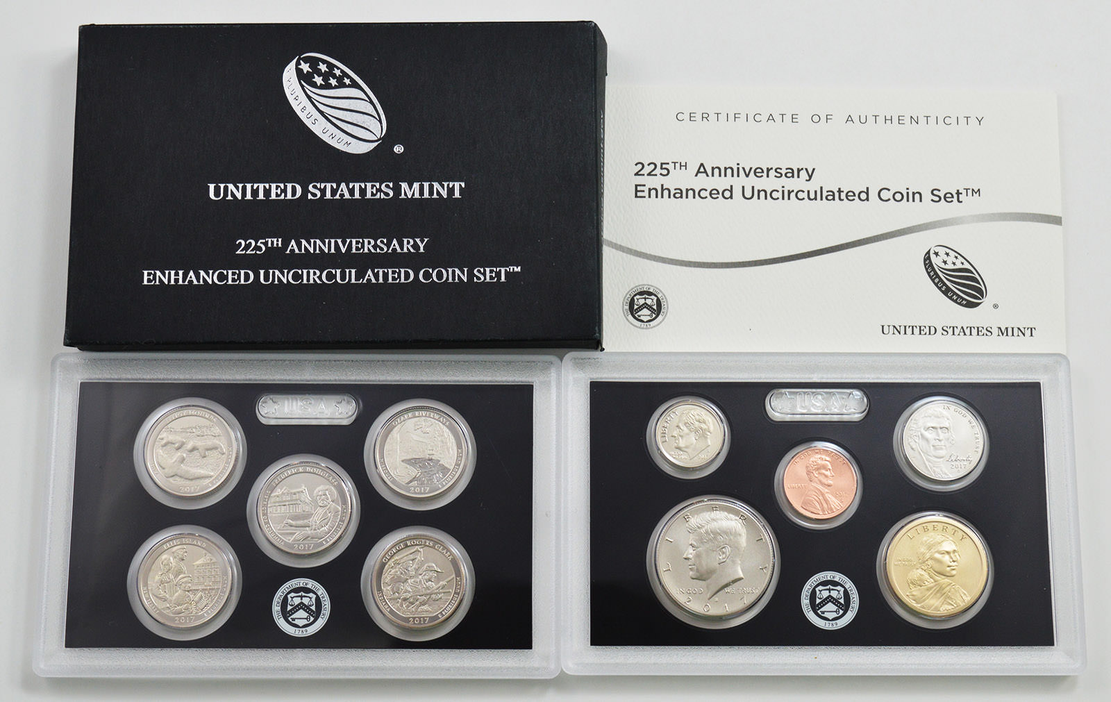 2017 US Mint 225th Anniversary Enhanced Uncirculated Coin Set - Low ...