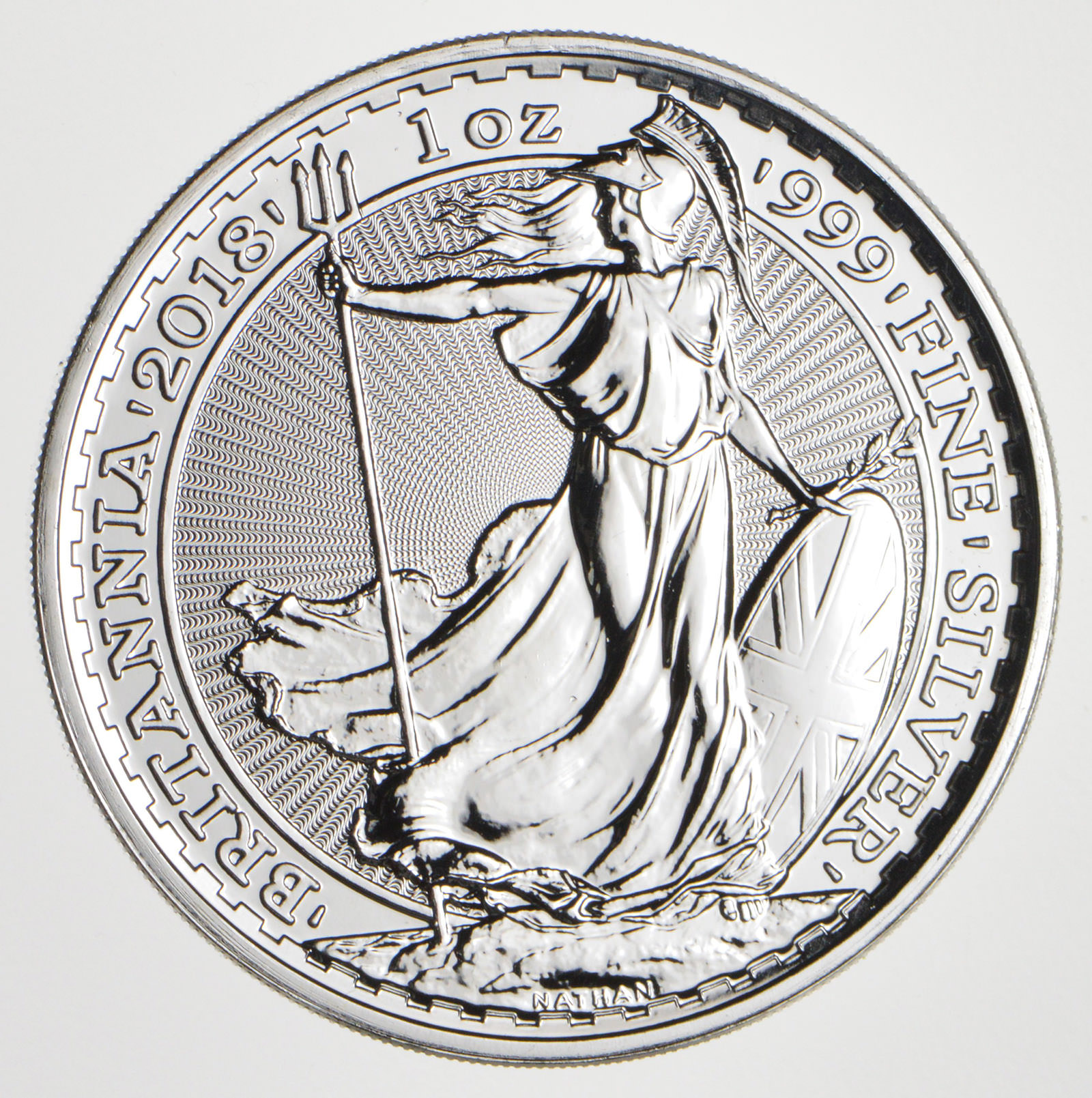 2018 Great Britain Britannia 2 Pounds 1 Troy Oz .999 Fine Silver Highly Collectible Coin