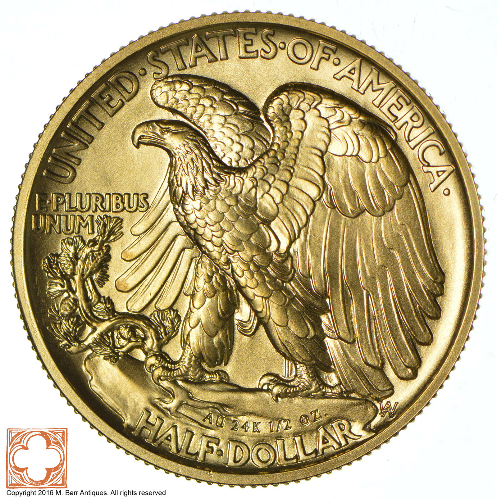 2016 Walking Liberty Half Dollar 1 2 Oz 999 Gold Rare US Mint 